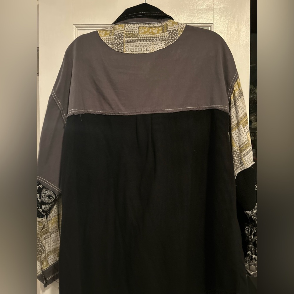 POL patch work shacket - image 3